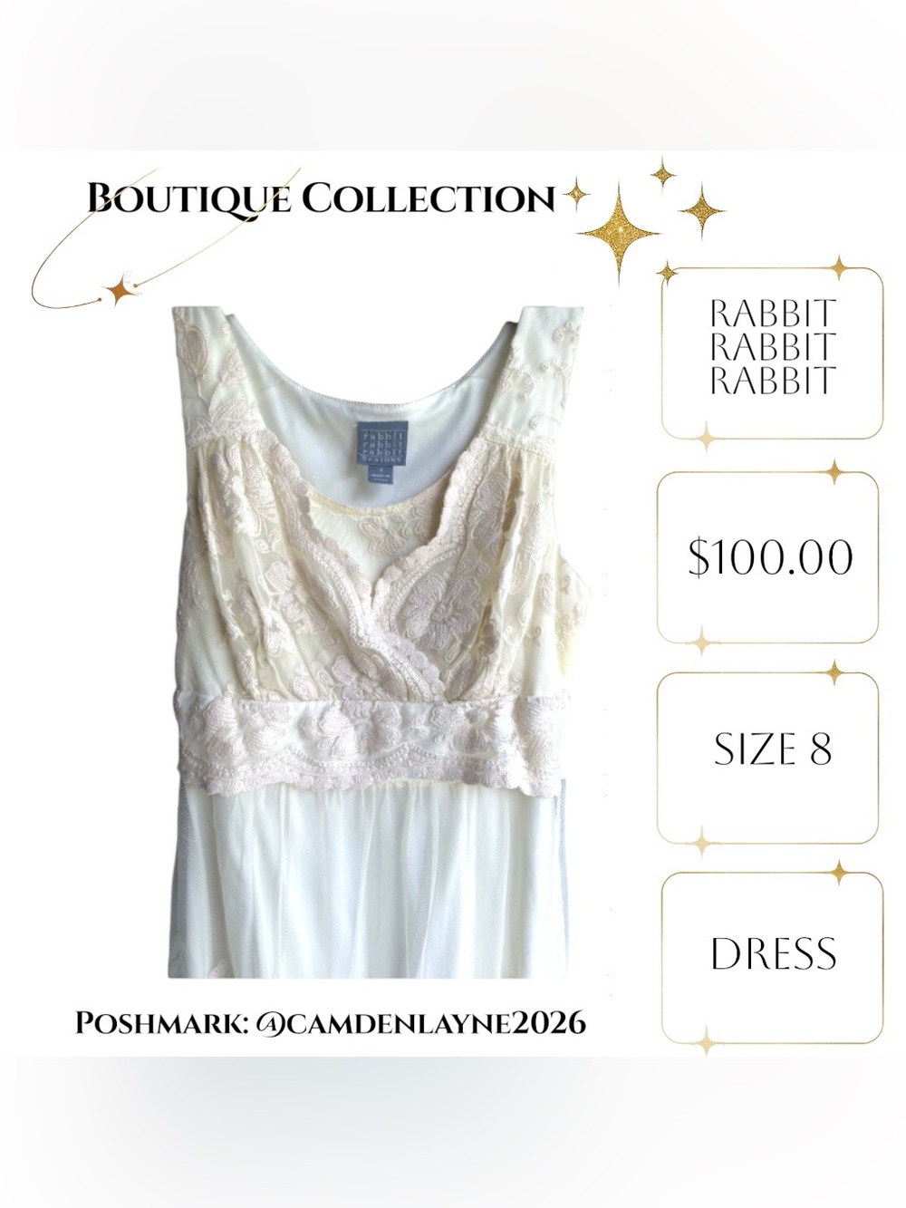 Rabbit Rabbit Rabbit White Lace Midi Dress - Picture 11 of 14